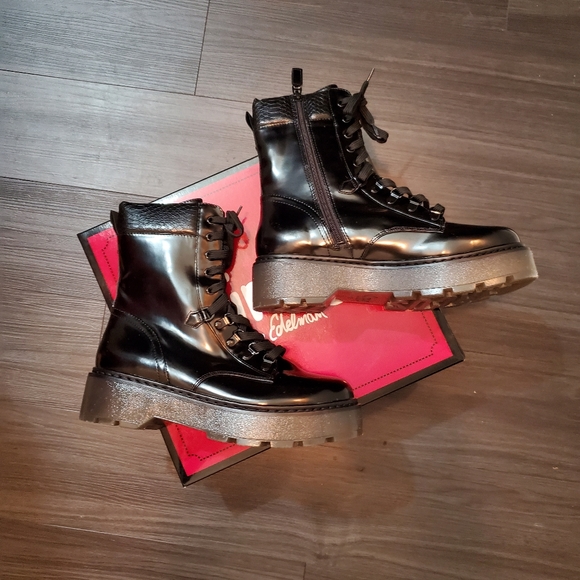 Sam Edelman Sanders Black  Lugsole Combat … - Picture 10 of 11